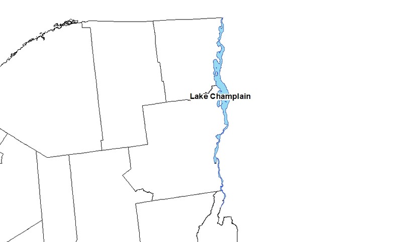 Summer-stratified monomictic lake (Lake Champlain) 